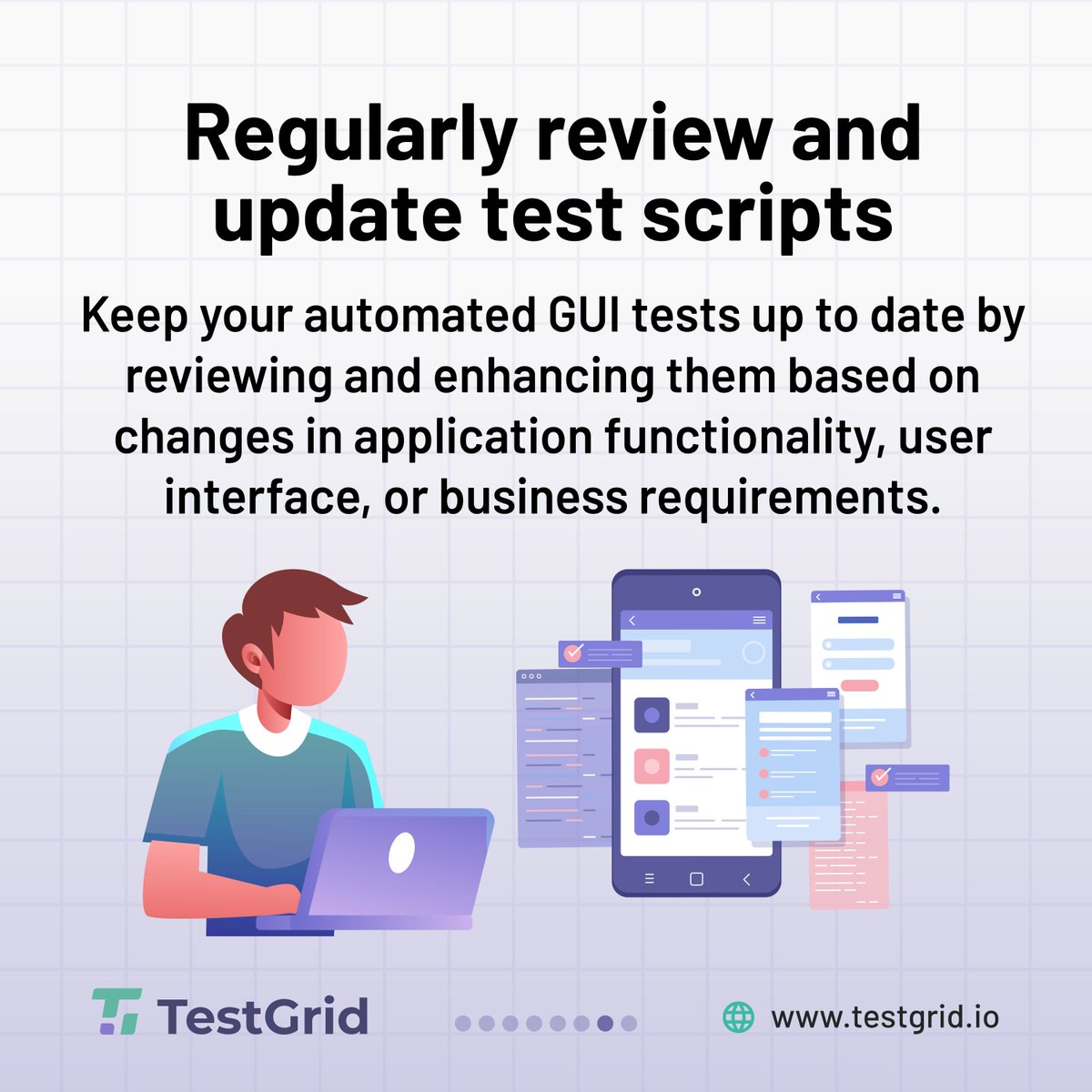 testgridio's tweet image. 📊 Leverage data-driven testing with external sources and generators for comprehensive coverage. #DataDrivenTesting
💪 Level up your GUI testing game and deliver top-quality software with these best practices! 🏆