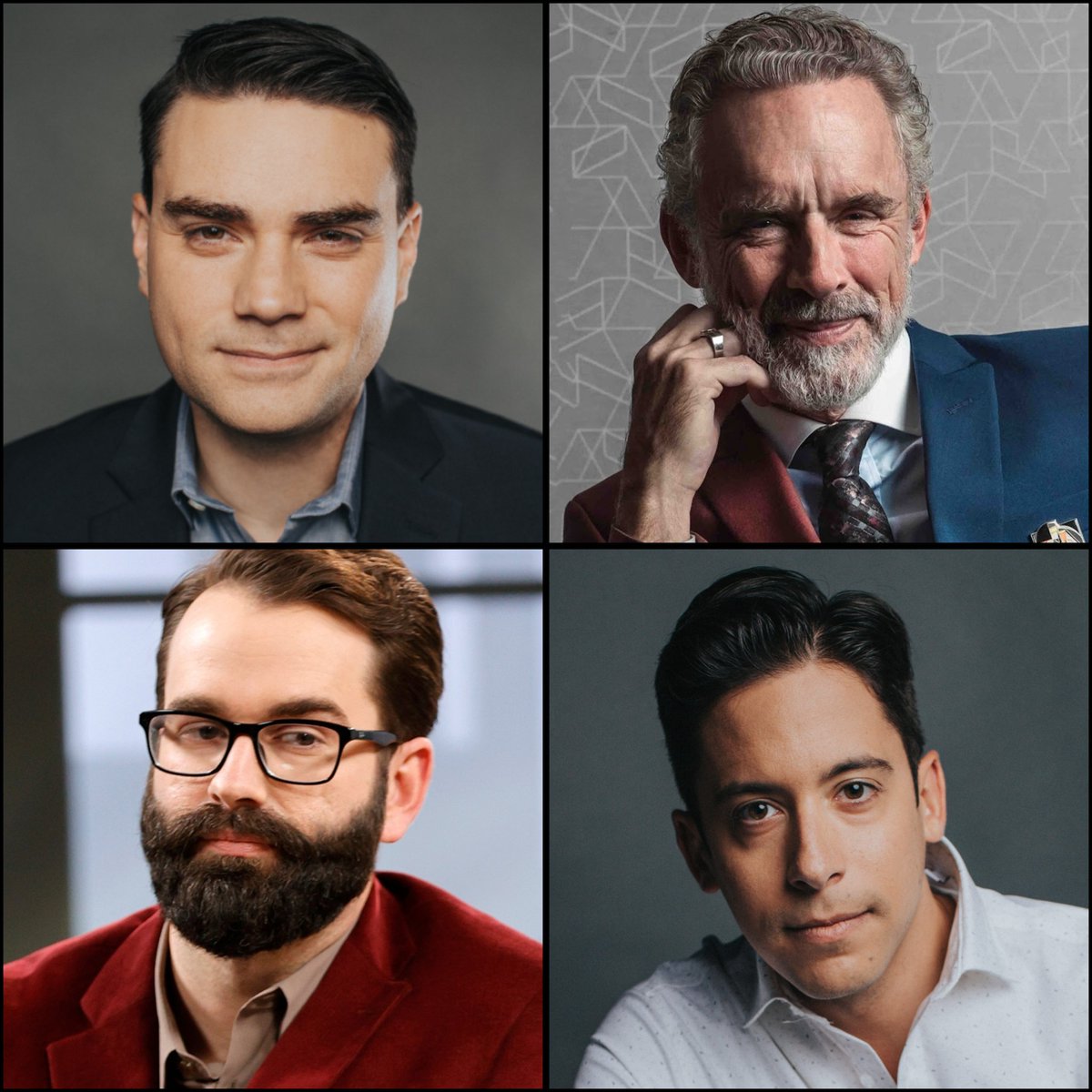 All four of you are cowards. You dislike Andrew Tate and what he does but you're quiet because you don't want to anger the fans who support him. If he was some leftist, you would be all over the case.

Hypocrites. @benshapiro @jordanbpeterson @MattWalshBlog @michaeljknowles