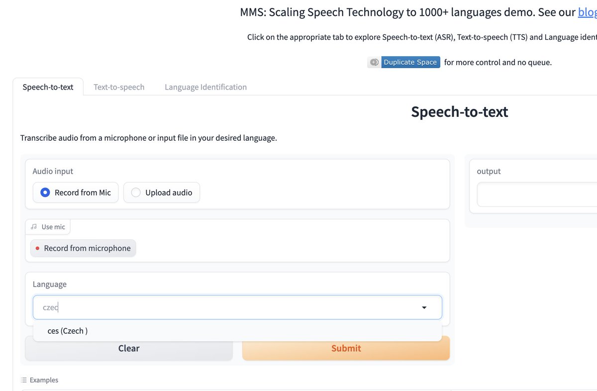 vineelk's tweet photo. @michalillich @fastml_extra @huggingface MMS supports speech-to-text and LID for Czech. https://t.co/OIAxoZherQ