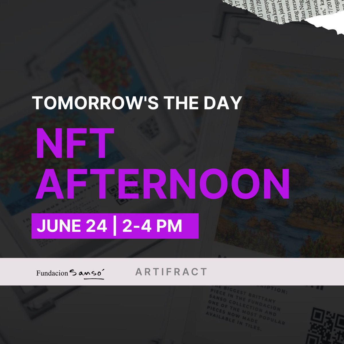 One day to go! 1️⃣🗓️ Hurry and register today! See you there! 😉

#nft #artworks #fractionalizednft #nftworld #nfts #modernart #nftcollection #meta #nftmagazine #nftdrops #nftproject #Artifract #artinvestment