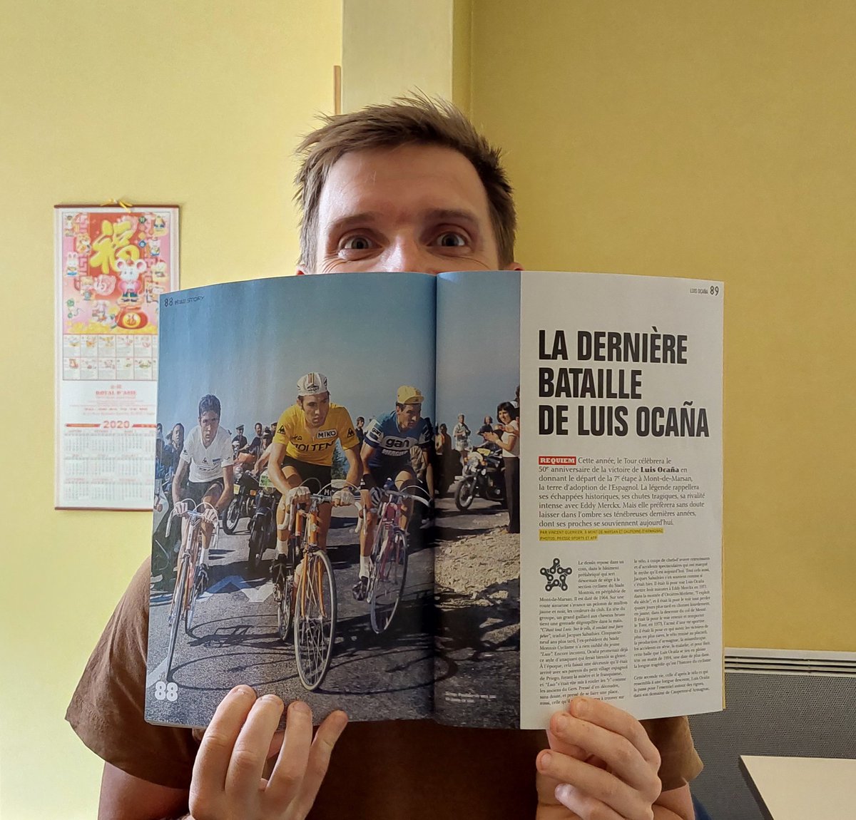 VinceGuerrier's tweet photo. J'en rêvais depuis petit. Écrire pour @PedaleMag , le meilleur mag de vélo de l'année. 
Aujourd'hui c'est fait, avec un papier sur l'étonnante fin de vie de Luis Ocana, découverte après trois jours dans le Gers, sur son ancien domaine viticole. 
Foncez en kiosque! https://t.co/ELfBB7v4ha