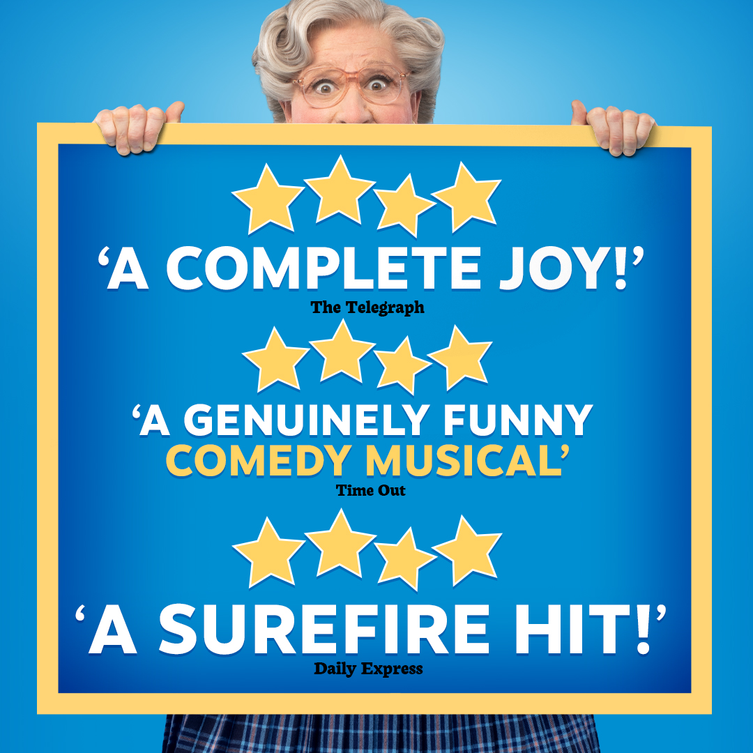Euphegenia is here to stay! 👵🏻 

Mrs. Doubtfire has opened to rave reviews in the West End and is now booking until June 2024! 🥳💙
mrsdoubtfiremusical.co.uk