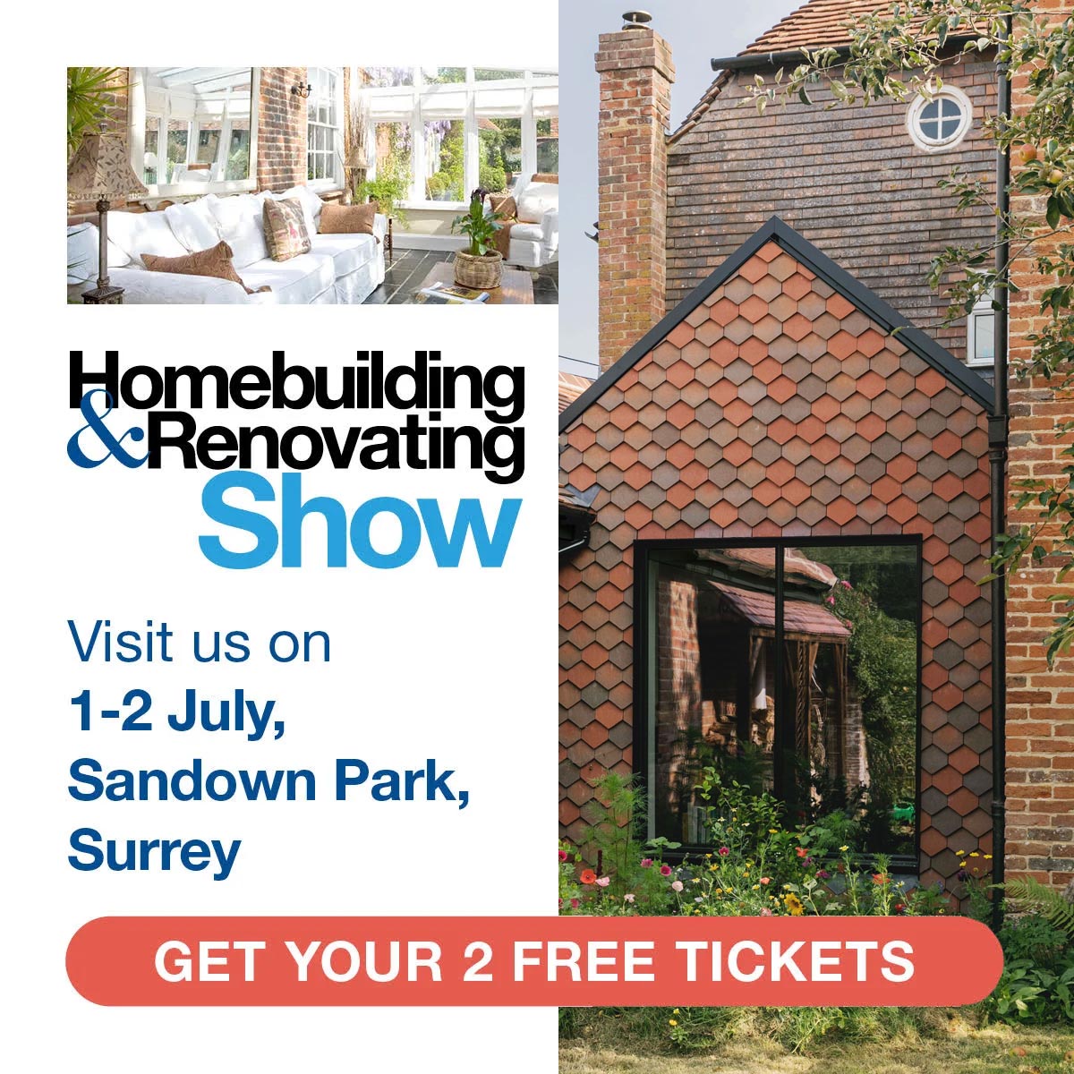 We'll be attending the Homebuilding & Renovating Show at Sandown Park in Surrey next week! Click the link for 2 FREE tickets! 🎟 eventdata.uk/Forms/Hom00Vis… @HBR_Show #tradeshow #renovation #ukmanufacturing