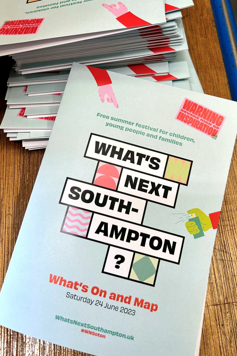 It's a busy weekend ahead in Southampton, check out the What's Next Southampton free summer festival for children, young people and families! If you pick up a map, send up a snap 📸 @whatsnextsouthampton We were lucky enough to print these, ready for the big day 🔍 #WNsoton