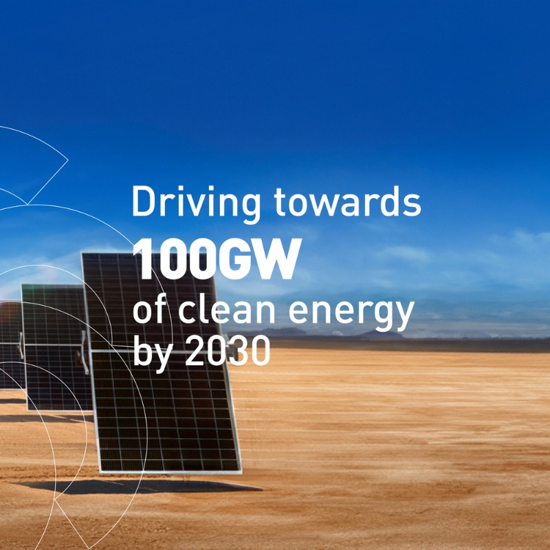 Masdar's tweet photo. With a global presence in over 40 countries on 6 continents, #Masdar leads in energy solutions, driving towards 100 GW renewable capacity & 1M tonnes of annual green hydrogen production by 2030.
#PioneeringEnergy, #Masdar is the #SourceofAmbition for a greener future.