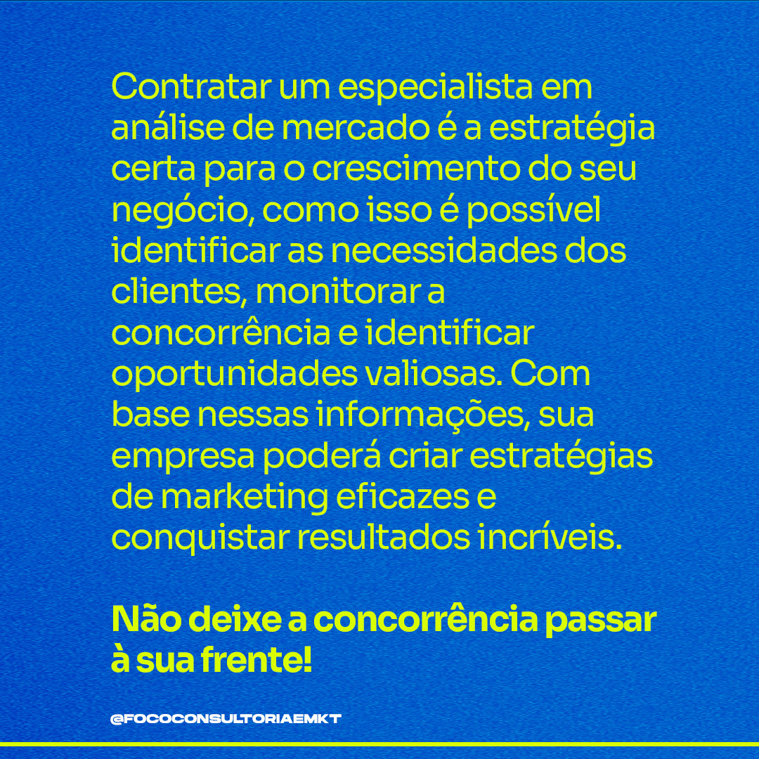 jomarfocomkt's tweet photo. Contratar um especialista em análise de mercado é a estratégia certa para o crescimento do seu negócio, como isso é possível identificar as necessidades dos clientes, monitorar a concorrência e identificar oportunidades valiosas. 
Não deixe a concorrência passar à sua frente! https://t.co/3ZPSd4FOWc