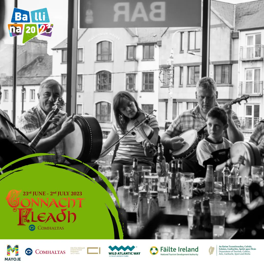 ballina2023's tweet photo. Today is the Day, the Connacht Fleadh 2023 Ballina has finally arrived! Session Trails will be happening this evening from 8pm throughout the town. ๐ป๐ต๐
#ConnachtFleadh #ConnachtFleadh2023 #Fleadh #IrishMusic #TradMusic #Ballina2023 #UpcomingEvents #MyBallina #BallinaEvents https://t.co/qQmcCaoVME