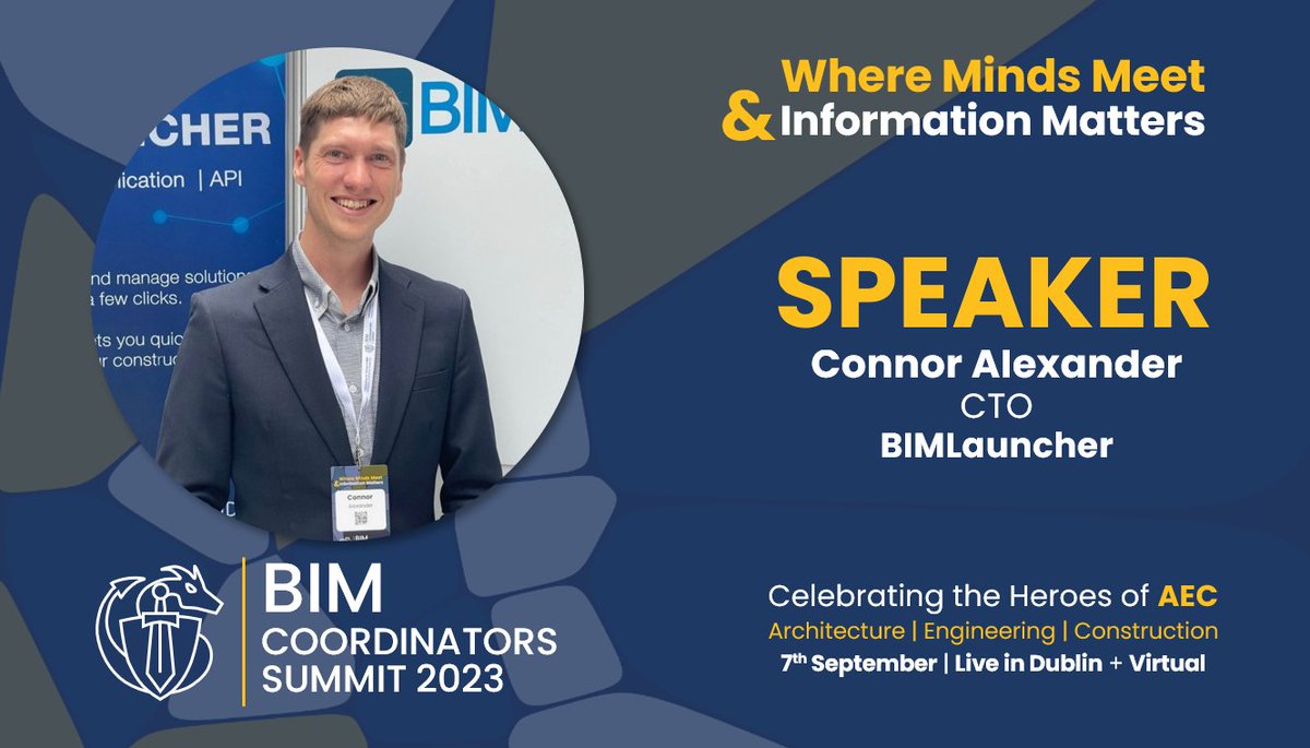 We are delighted to announce Connor Alexander, from <a href="/BIMLauncher/">BIMLauncher</a>, as a Speaker at the BIM Coordinators Summit 2023. See more here: bimcoordinatorsummit.net/speaker/connor….

#BIM #BIMcoordinatorSummit2023 #BIMheroes #AEC #Architecture #Engineering #Construction #DigitalTransformation #Innovation