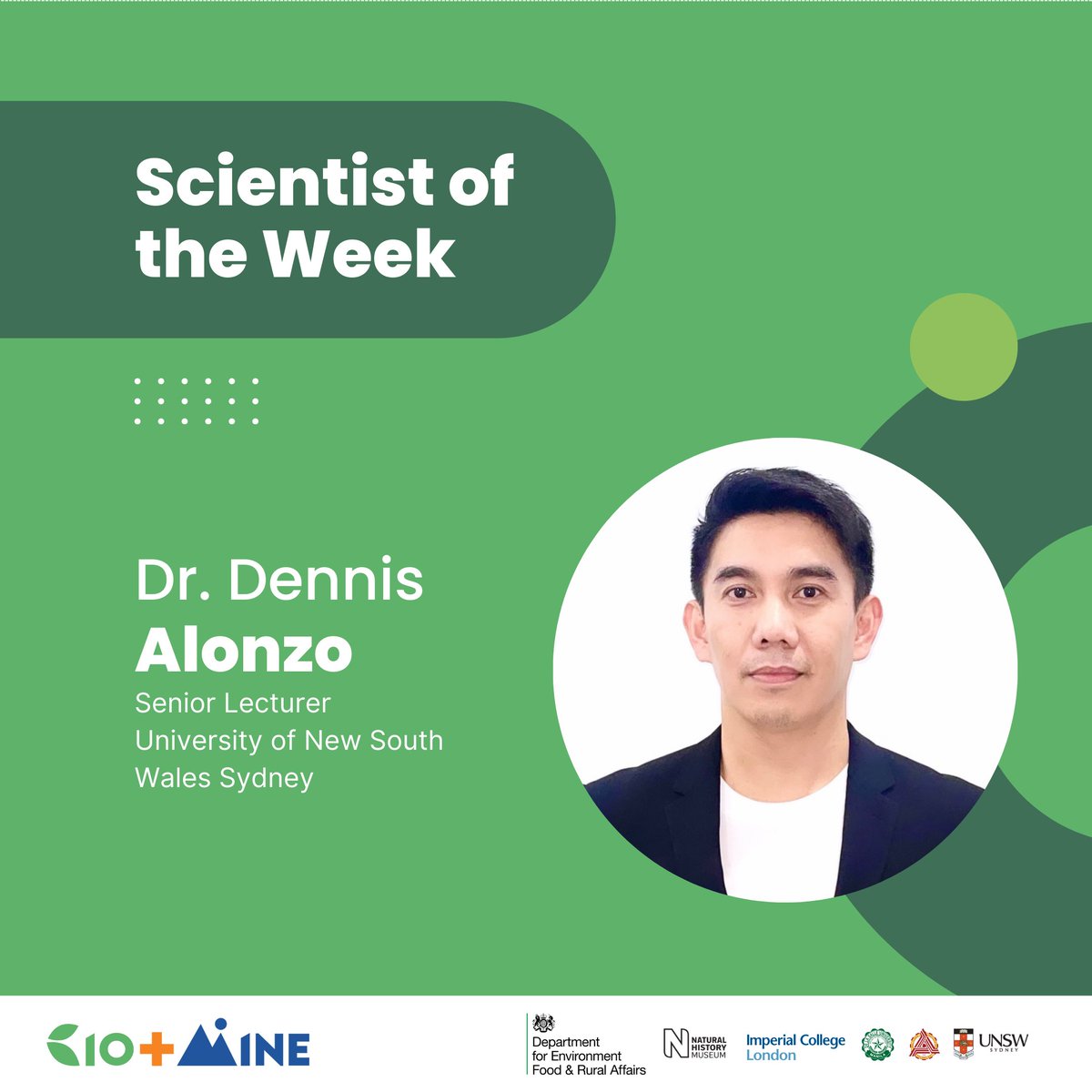 bioplusmine's tweet photo. Get to know the scientists behind the @bioplusmine!
Our #ScientistOfTheWeek is Dr. Dennis Alonzo. He is a senior lecturer at the University of New South Wales Sydney.
(1/3) https://t.co/fsV83gcNWv