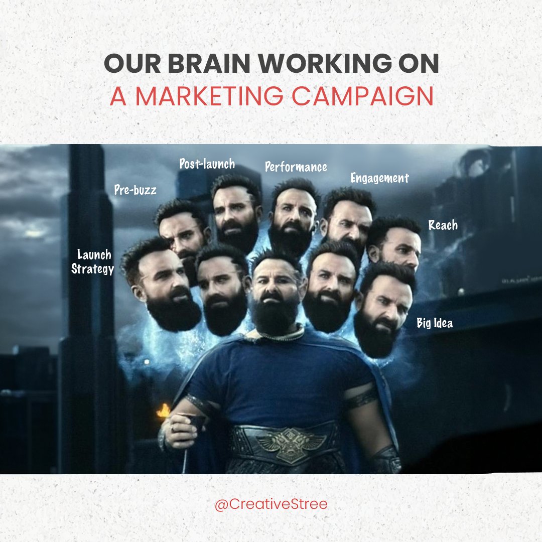 CreativeStree's tweet photo. When a digital marketer says, “I had a mind-boggling experience making this campaign” - this is what he means🤣🤯

#Adipurushmemes #marketingcampaign #AgencyLife https://t.co/lrtxau1d7e