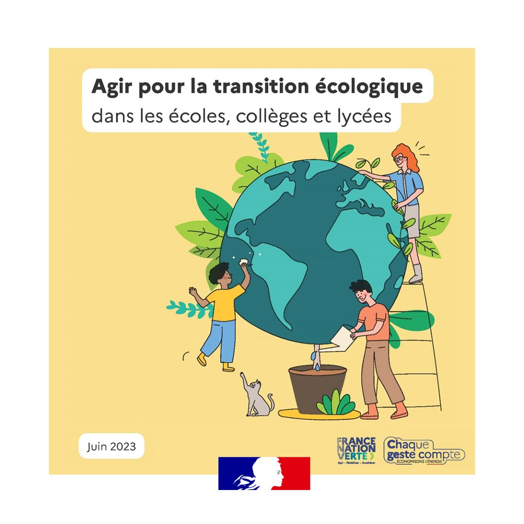🌍 Agir pour la #TransitionÉcologique dans les écoles, collèges et lycées

Un guide à destination de la communauté éducative et des élèves rassemble des repères, pistes d’action et exemples de projets pédagogiques 💡

Parce que #ChaqueGesteCompte ▶ swll.to/L2RcY