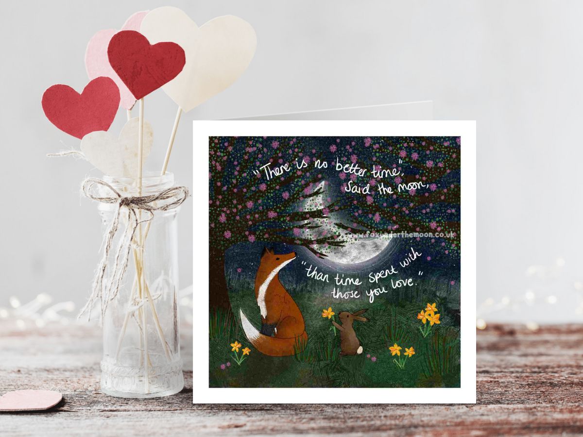“There is no better time,” said the #moon, “than time spent with those you #love.” 

Another beautiful #greetingcard from Fox Under The Moon.

foxunderthemoon.co.uk/shop