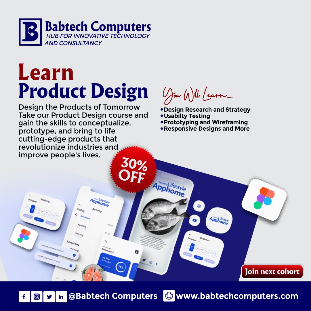 BabtechC's tweet photo. Level up your design skills with our Product Design course

Get a whopping 30% off on course fees for the next cohort!

Join now and unlock your creative potential. Click the link https://t.co/IpAA3xx6jc to secure your spot now.

#ProductDesignCourse #learning  #CreativeSkills https://t.co/VTTZwlDEhI