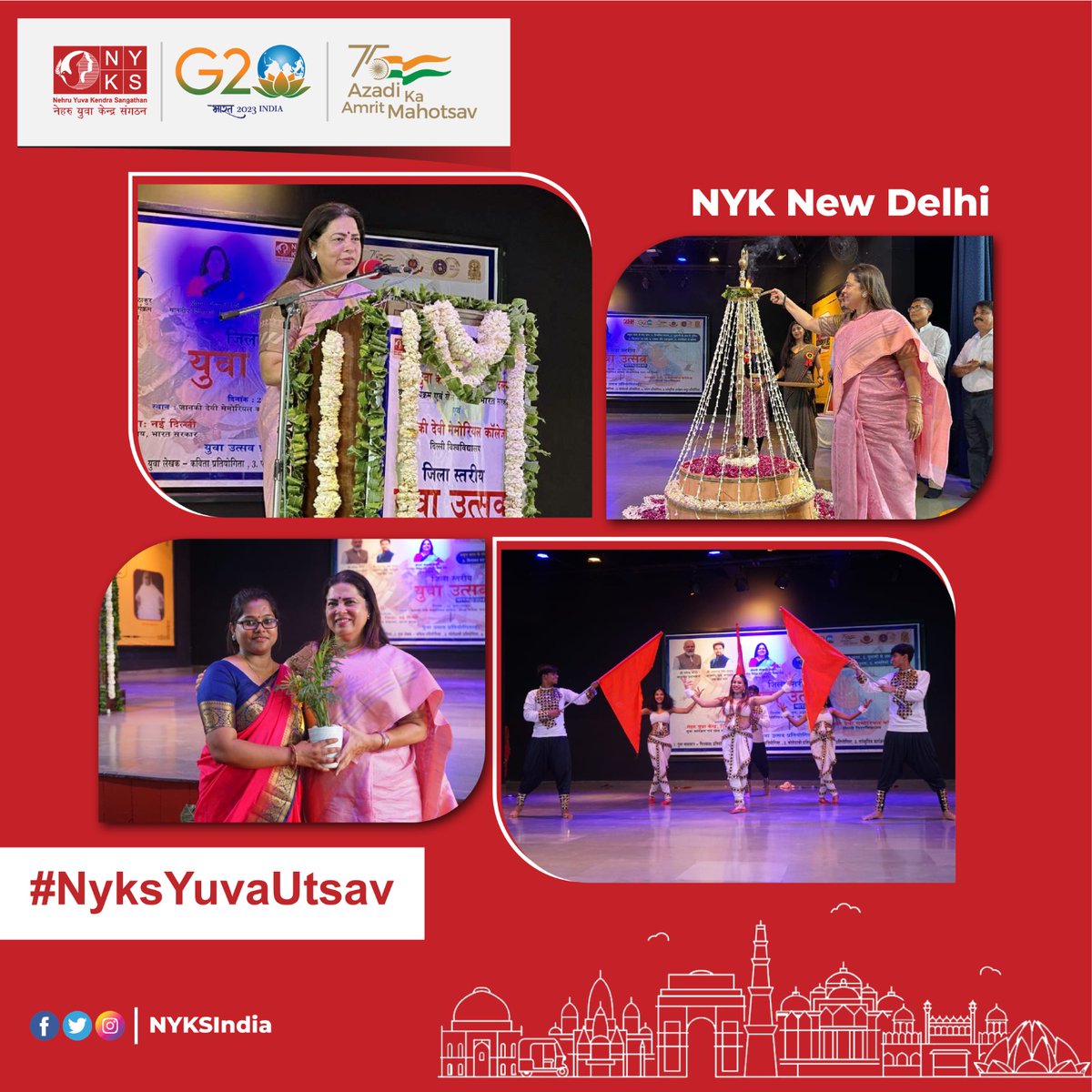 MYBharatHQ's tweet photo. Hon'ble MoS Smt. Meenakshi Lekhi(@M_Lekhi) Ji inaugurated the district level #YuvaUtsav2023 organised by Nehru Yuva Kendra New Delhi(@nyk_new).

#NyksYuvaUtsav #YuvaShakti #YouthProgram #Delhi #India https://t.co/80O1NrXJ8S