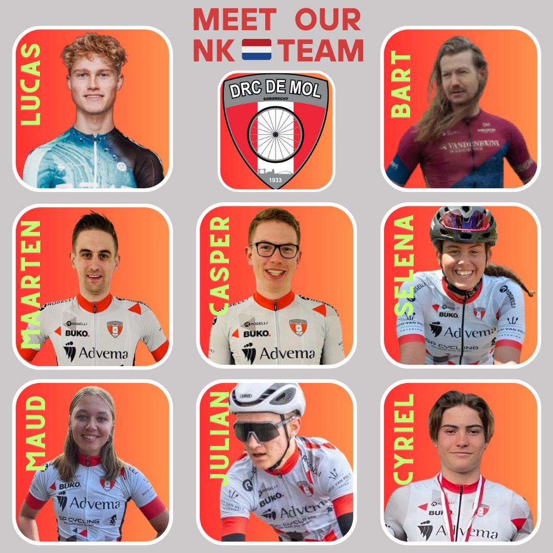 drcdemol's tweet photo. NK-weekend komt eraan in Limburg, namens de Mol aan de start bij de Profs Bart Buijk, beloften Lucas en Casper, Elite Maarten, Nieuwelingen Selena, Maud, Julian en Cyriel heel veel succes!! #grayisthefuture🔥💪👊 https://t.co/hRsriBdzwG