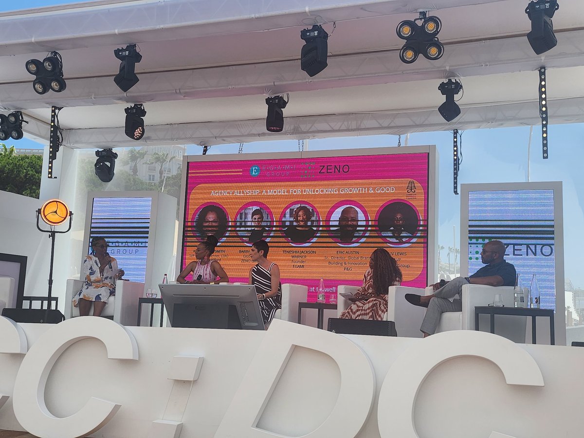 HuttonOz's tweet photo. "Doing good drives growth" @barbysiegel Global CEO @zenogroup with @EGAMIGroup. What a partnership! @Cannes_Lions #canneslions70 https://t.co/vNshdRhxwY