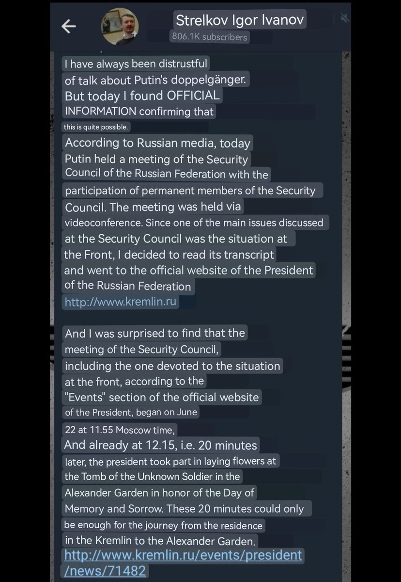 MAKS 23 ππΊπ¦ on Twitter "Girkin about Putin's double πππ"