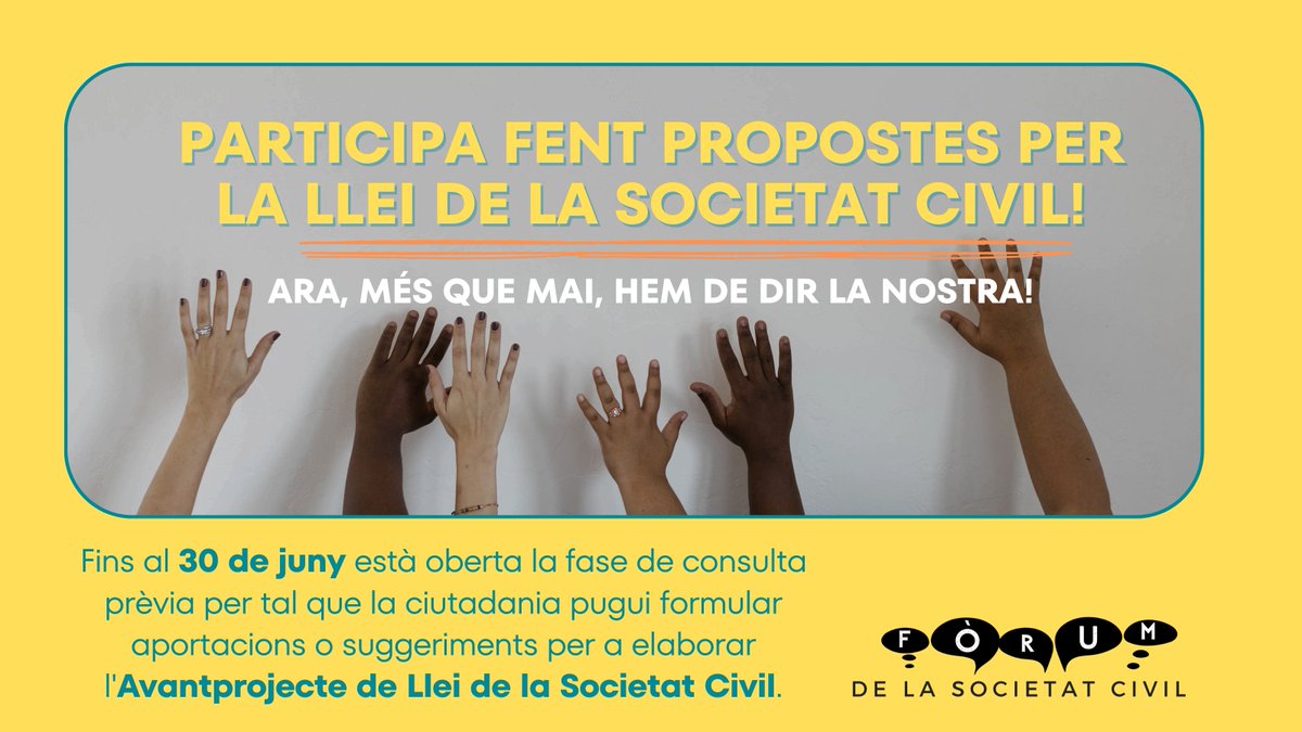 ⏳Ens queda UNA SETMANA per fer sentir la nostra veu i demostrar que la societat civil de les illes vol una Llei per impulsar la nostra tasca!💪🗣️

Amb certificat electrònic: cutt.ly/mwtNpHVY
Sense certificat electrònic: cutt.ly/owtNdPuO