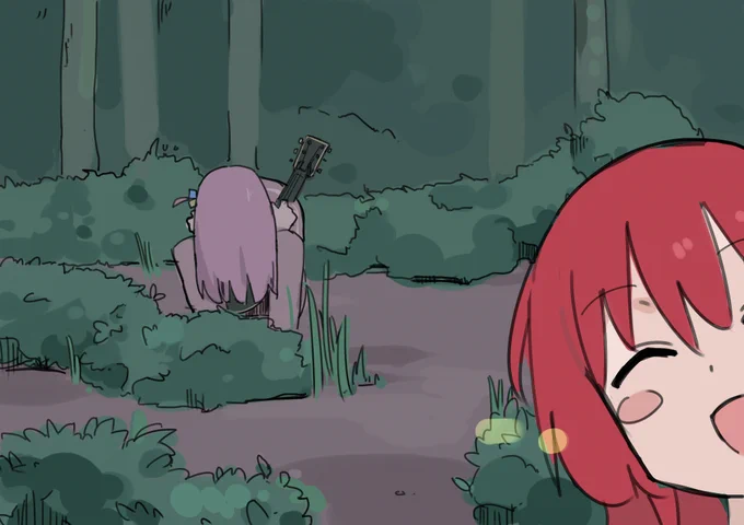 森で寝る後藤