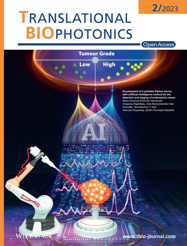 Happy and proud that our article made the cover page of #TranslationalBiophotonics! <a href="/JayrajAarthi/">Aarthi S Jayraj</a> #EndometrialCancer #RamanEffect #AI #MedTwitter 
<a href="/ESGO_society/">ESGO</a> <a href="/IGCSociety/">IGCS</a> 

🔗 onlinelibrary.wiley.com/toc/26271850/2…