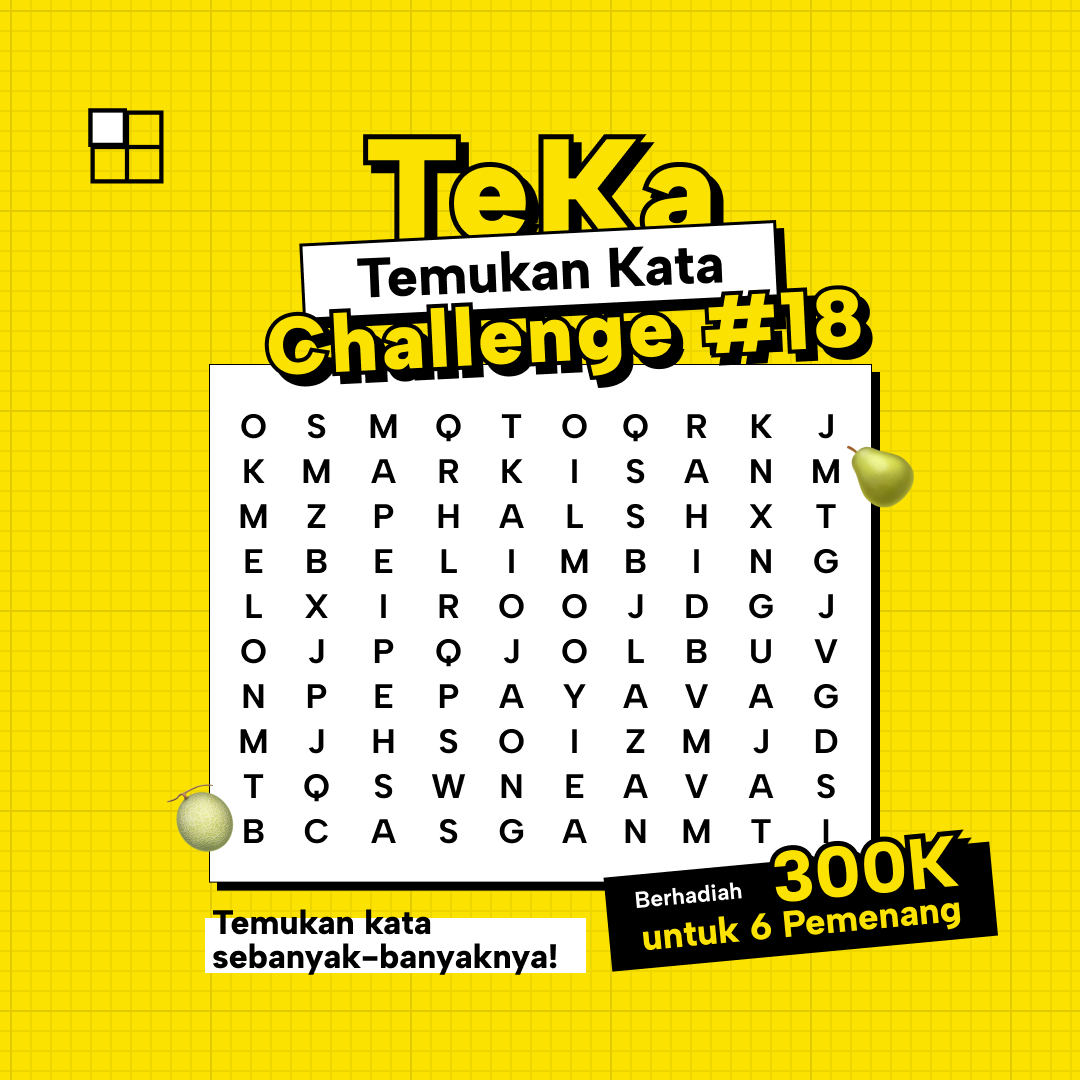 OlakataGame's tweet photo. Ayo temukan nama buah yang tersembunyi &amp; dapatkan 300k utk 6 pemenang 😉

📌 Ketentuan:

1. Ikuti rules bermain di gambar ke 2
2. Tidak boleh spam comment

Temukan kata dan menangkan hadiahnya 🙌

#Olakata #TekaChallenge #InfoKuis #Kuis #GiveawayIndonesia #InfoGiveaway https://t.co/O1RS0sSmQB