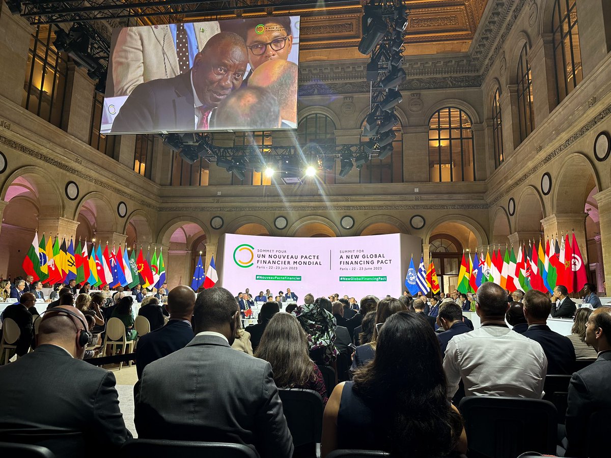 UlrichJvV's tweet photo. South Africa President @CyrilRamaphosa called for the #NewGlobalFinancingPact to be more than just talk, but about doing something practical and encouraged investment in electrifying Africa. Also interesting to hear Pres Ramaphosa is still planning the Cape Town to Cairo railway https://t.co/MKtBFiOjMd
