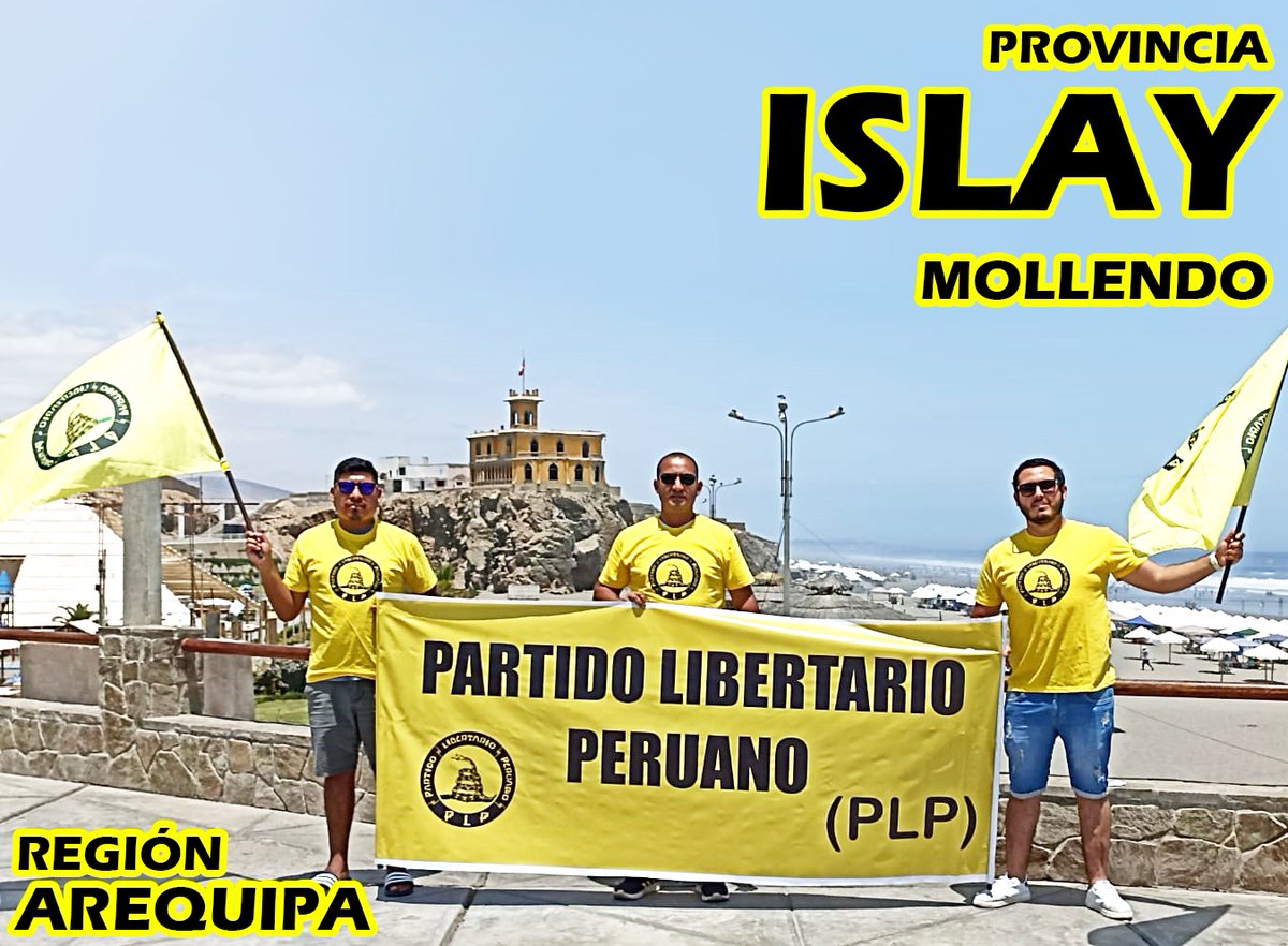 PLPperu's tweet photo. Felicitamos a nuestros líderes de la Provincia de Islay en la Región Arequipa por sumarse al Partido Libertario Peruano - PLP. Sigamos adelante. https://t.co/gTTFVC9vVa