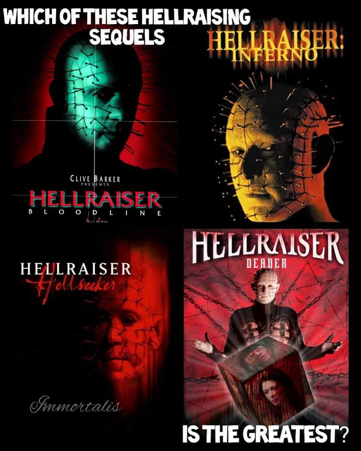 Which of these Hellraiser sequels is your favourite? #Hellraiser #HorrorFam