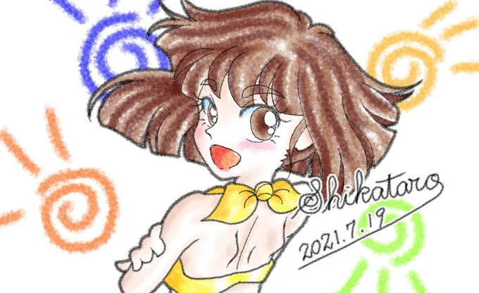 夏が待ちきれない みたいな感じ  過去絵  #イラスト #オリジナル #CintiqPro13 #CLIPSTUDIOPAINT