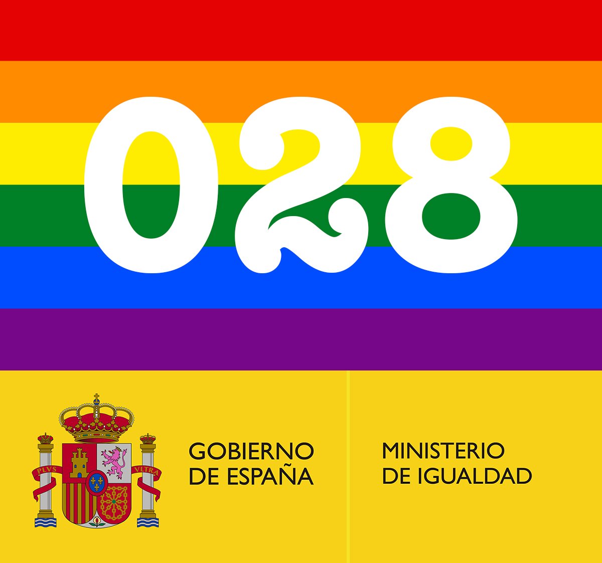 IgualdadLGBT's tweet photo. ¡Última Hora! El ministerio de Igualdad de España pondrá en marcha  a partir del 8 de julio el teléfono estatal gratuito 028 contra la LGTBIfobia https://t.co/L522Wro5MF