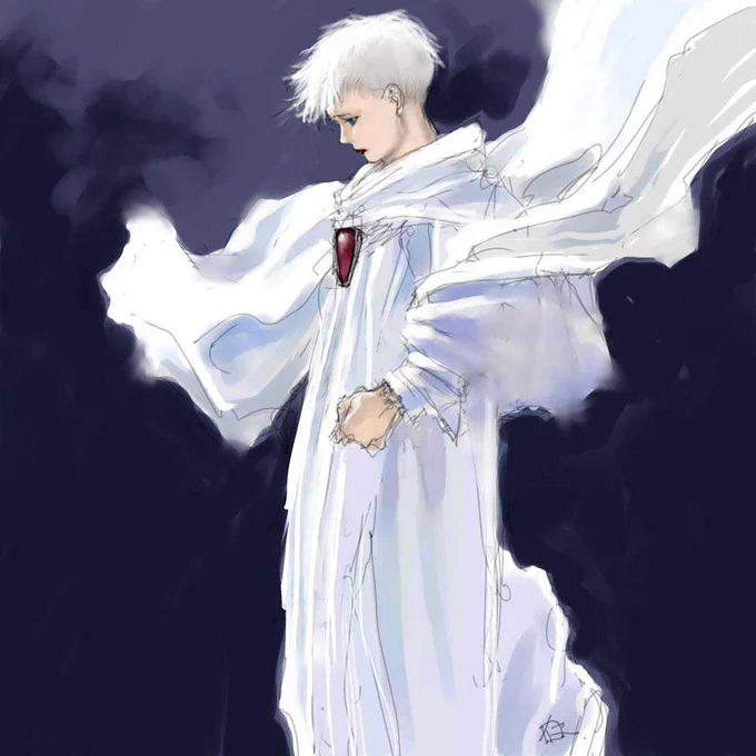 リハビリの落書き。ま、私なんかまだまだです。 A painting for my rehab. Anyway, I still have a long way to go.