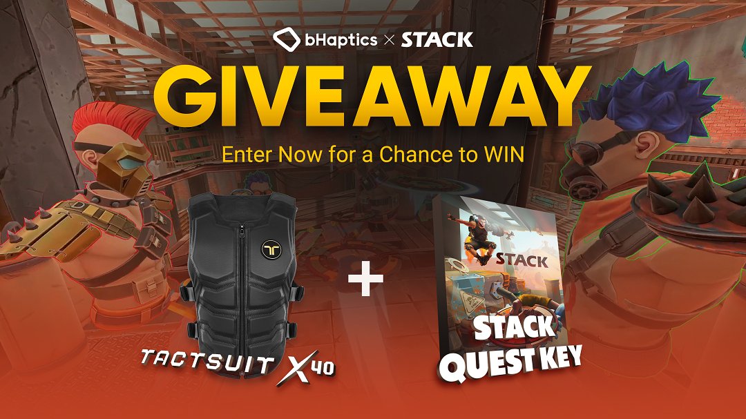 matteo311's tweet photo. STACK is releasing on Quest with native bHaptics support,@bhaptics and @StackVR are giving away 1 x TactSuit X40 and 1 x STACK Quest Key to a lucky winner! 

Giveaway link: https://t.co/aeS8pG6jz8
STACK: https://t.co/qTy6wwsBUg
bHaptics: https://t.co/QSqTLPo6Y6 https://t.co/FeYRZ4sXVa