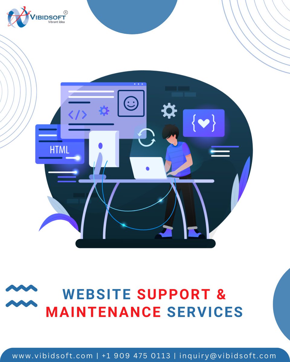 Looking for top-notch Website Support & Maintenance services? Look no further! Vibidsoft (vibidsoft.com) has got you covered!  

Reach out to inquiry@vibidsoft.com to learn more about their services and take your website to the next level! 💼 #websitemaintenance