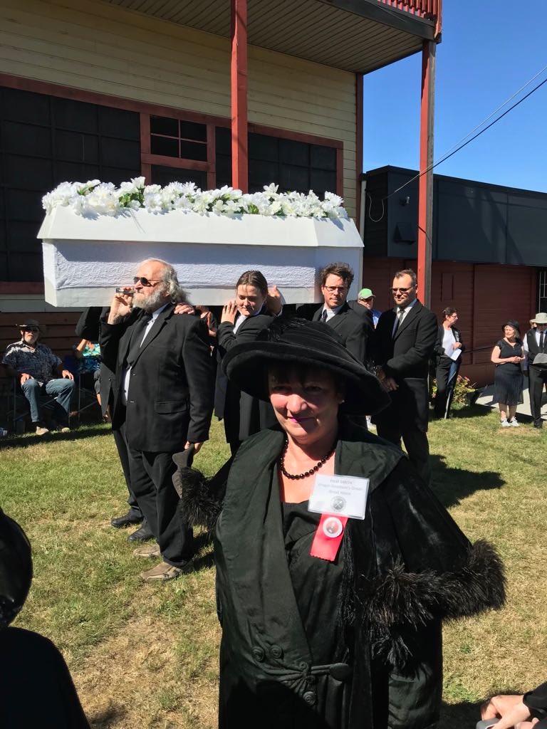 genejean's tweet photo. #OnThisDay five years ago. The re-enactment of the funeral cortège of my Great Great Uncle Albert (Ginger Goodwin) in Cumberland, Vancouver Island, Canada 100 years after he was killed. 🇨🇦 #GingerGoodwin #FamilyHistory https://t.co/YBRKBuHvpf