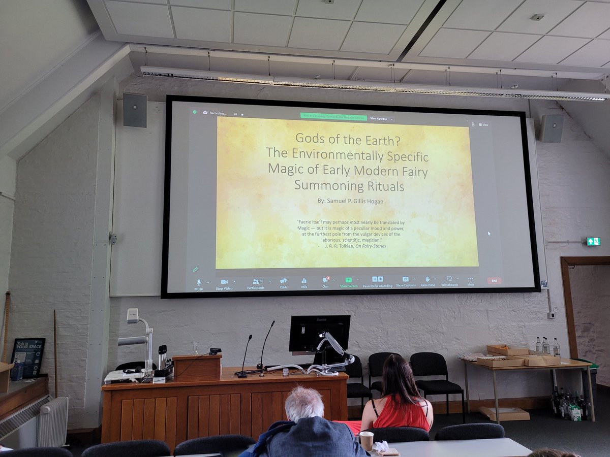 @hextorian @double_a_larsen @Thaumatomane at the University of Exter, is next up at #witchfest23.  He is speaking on early modern British Fairy summoning, looking at their connection to the land, something surely of interest to @DrFrancisYoung!