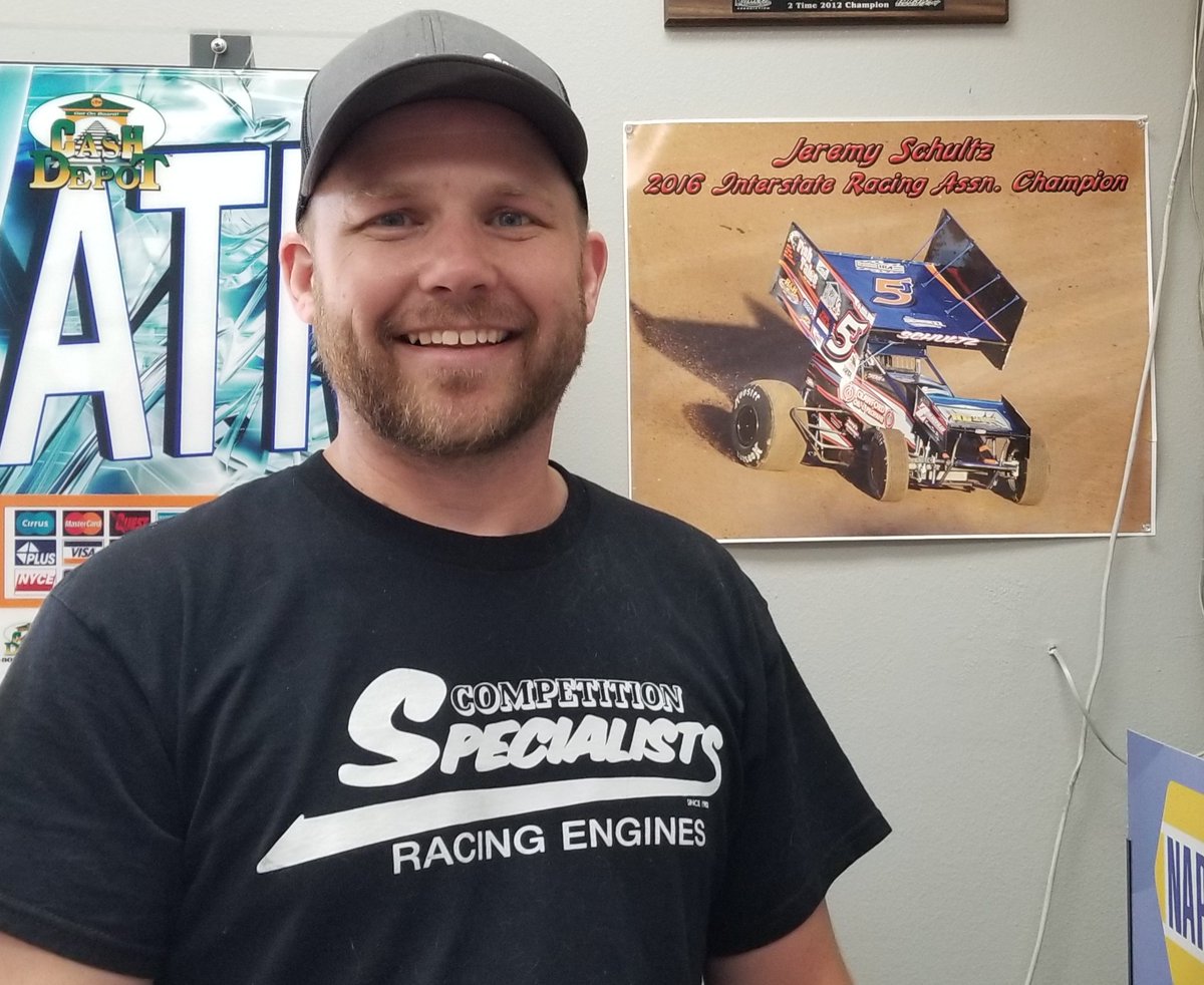 Thanks Jeremy Schultz (Jerry's Auto Center) Beaver Dam WI... Sprint Car Int. Race Car Assoc Champ for helping us when metal lodged in tire caused flat on trip.  No one in town would help for days. Saw Jeremy's t-shirt
&amp; knew we found help. Super guy! Champ!
Racers help racers! 👍