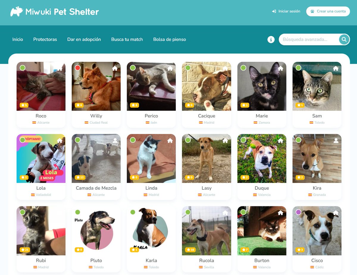 La web de Miwuki Pet Shelter (adopción) ya está activa de nuevo. Recuerda, ¡adopta con responsabilidad! 👉petshelter.miwuki.com