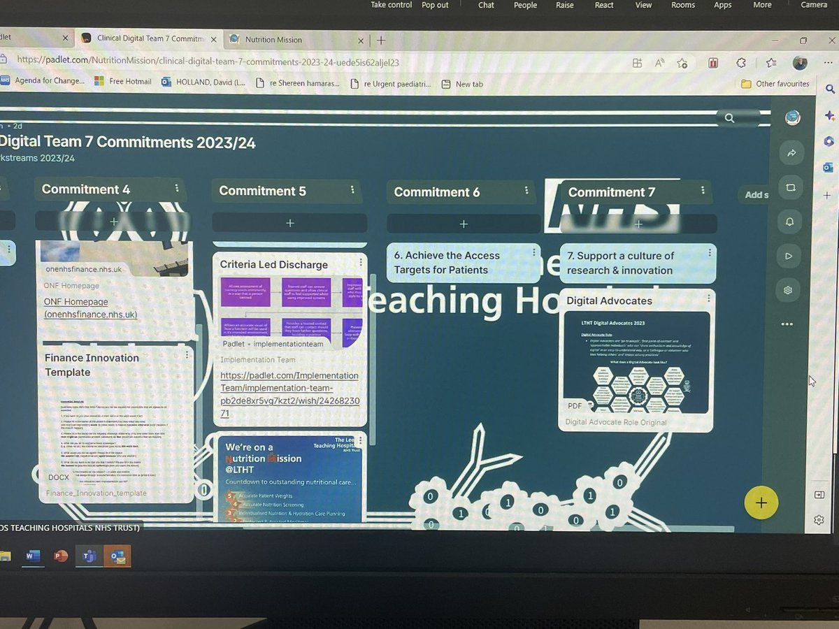 My Friday shout out 📣goes to @DavidHollandAHP extremely impressed by the digital work David is leading upon from a AHP perspective! I am loving the Digital Team 7 Commitment Padlet mapping NMAHP work streams to achieve the trust objectives. @DitLeeds @LeedsHospitals