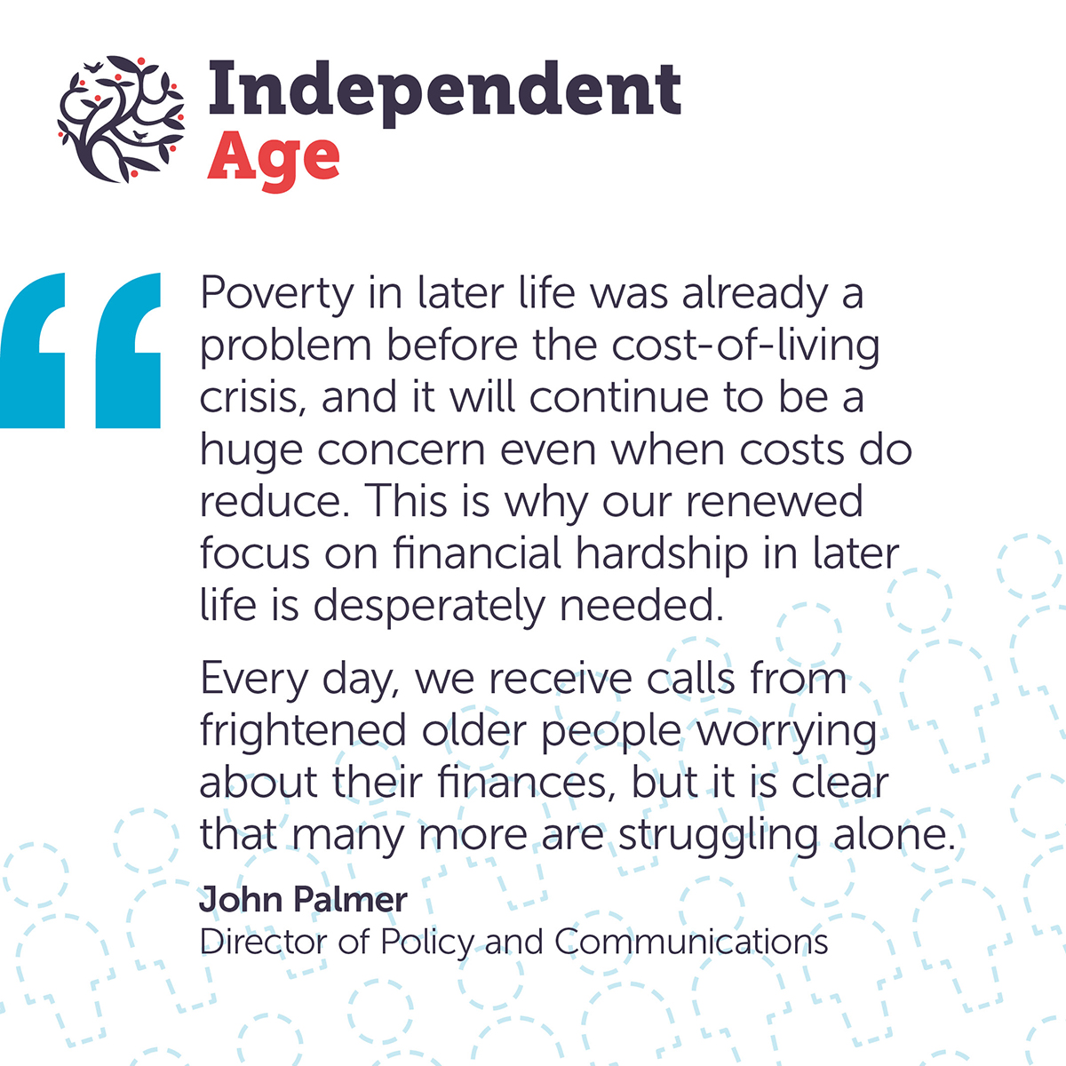IndependentAge's tweet photo. Allowing older people to sit in the dark, go without food or even risk their health to manage rising costs is unacceptable in modern Britain.
We must ensure everyone has a secure and stable later life with the support they need. https://t.co/RhPOegoZ7H #HiddenTwoMillion https://t.co/WnyUfnomBD