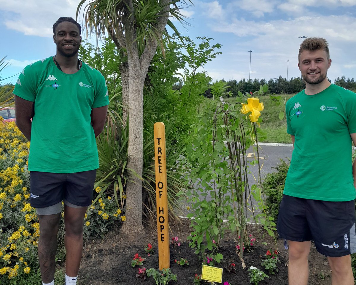 '𝙏𝙧𝙚𝙚 𝙤𝙛 𝙃𝙤𝙥𝙚' Our @BballIrl men's players @SeanFlood11 and @aidanigiehon took time out from prep for the @fiba EuroBasket 2025 qualifiers to unveil the 'Tree of Hope' at the National Basketball Arena 🌳 It is dedicated to all from basketball community and beyond who