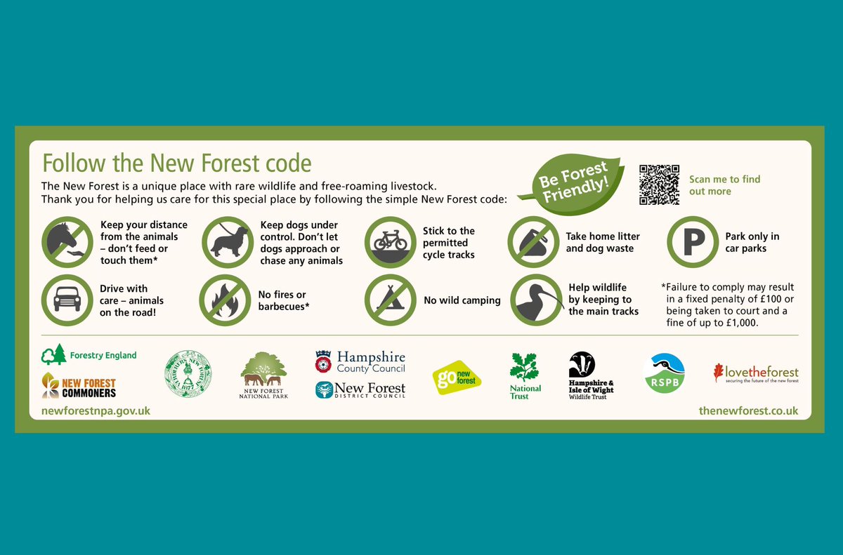New Public Space Protection Orders come in to force today (1 July ) which ban the use of BBQs and fires in the Forest, and the feeding and petting ponies or donkeys.

Please follow the New Forest Code newforestnpa.gov.uk/visiting/help-…