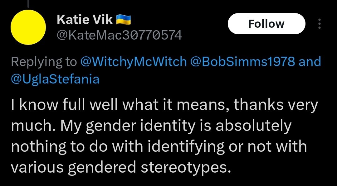 Apparently gender identity has 'absolutely nothing' to do with gender, or identity. 

Makes perfect sense. 

🤣🤣