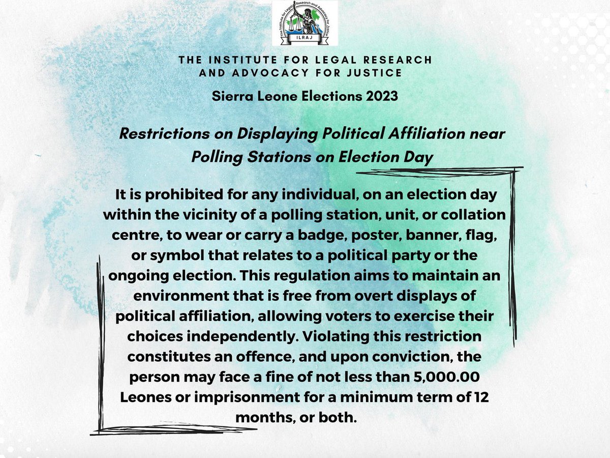 MichaelBasita's tweet photo. As voters go to the polls  tomorrow,You and us at #ILRAJ can help them avoid problems by widely disseminating the electoral offences simplified by #ILRAJ.Please take a moment to read and please share with friends and families across the political divide.🙏❤️ https://t.co/5RgvwsgGuM