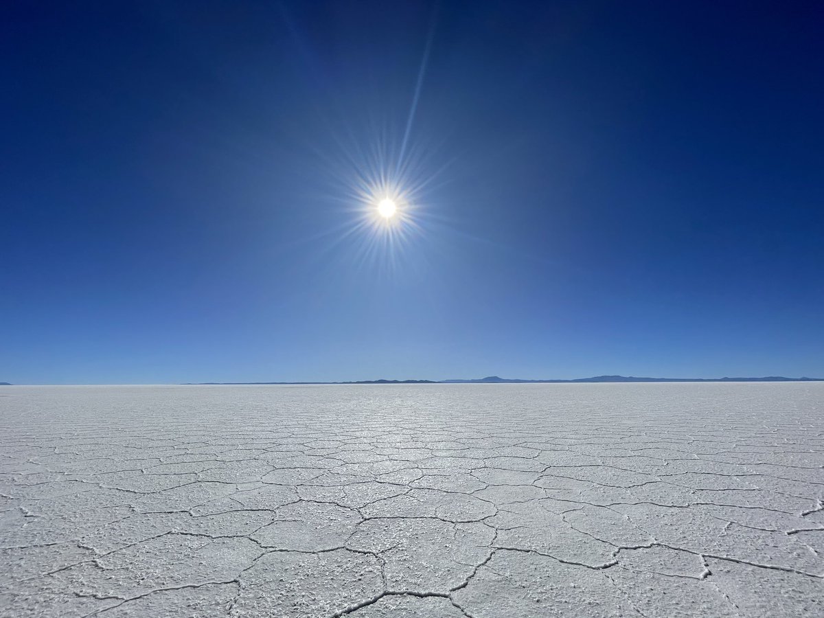 ccantlie's tweet photo. #Salar de #Uyuni is estimated to have 10 billion tons of salt from #prehistoric lakes! We heard a local #Aymara story that explains how the surrounding mountains of Tanupa, Kusku and Kusina were giant people. Tanupa’s grief at being left behind is the salt and breast milk. https://t.co/GyycZkaGVw