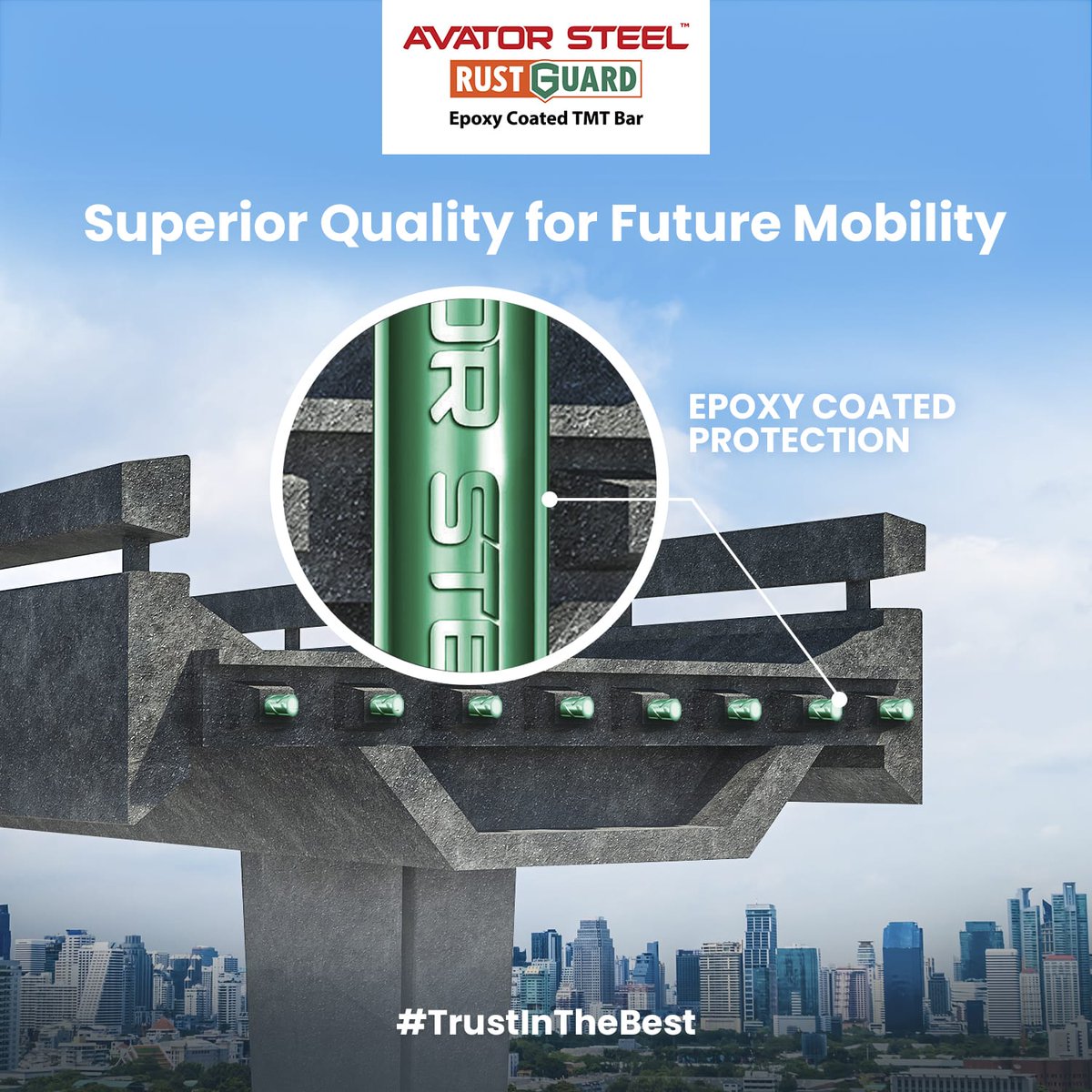 #AvatorSteelRustGuard - Superior quality for future mobility.
.
.
.
#AvatorSteel #MrAntiRustMan #TMTBars #construction #AvatorTMTBar