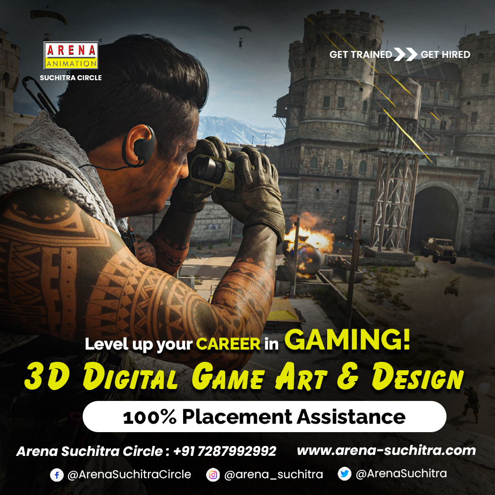 Game Art is a passion!
Call us on :+91-7287992992 or clickc arenahyderabad.in
#Secunderabad #ArenaSuchitracircle #Animation  #VFX #Graphics #designing 
#3dModeling #Visualeffects #multimedia #gaming #gamedev #mobilegames #2Dmodeling 
#placements #college #Animationjobs