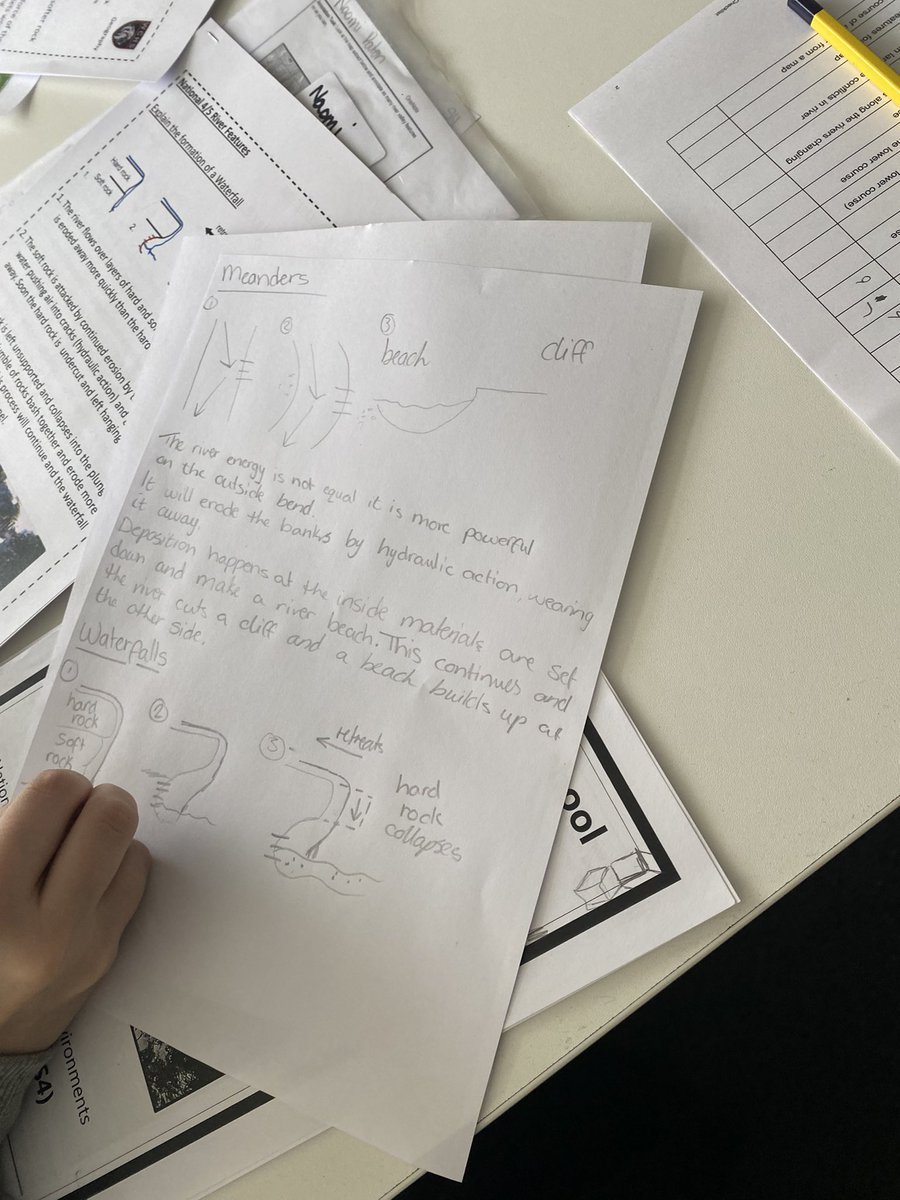 WCHSHumanities's tweet photo. Excellent revision of river landscapes by Mrs Rennie’s national class -#rivers #flashcards #revisionclocks #checklists https://t.co/OSnX2eMVDv