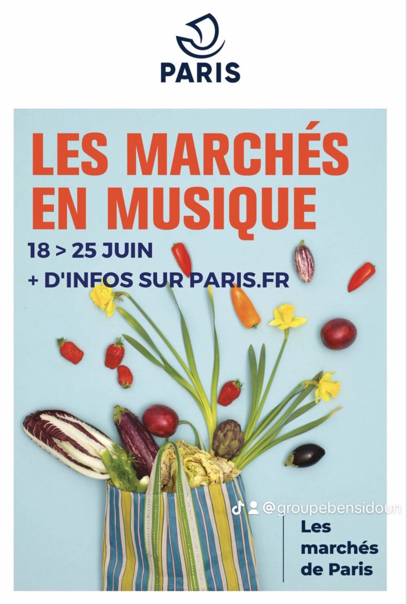 ParisMarches's tweet photo. PARIS. 
Les Marchés en Musique dès aujourd’hui tout le programme complet est présent sur (que faire à Paris) #marchés #groupebensidoun  #paris #villedeparis #semaco #fleuriste #visiteparis #commerçants #fetedelamusique #marchesdeparis #marchésparisiens 
https://t.co/zzXvPYrEIM https://t.co/uvKM921STt