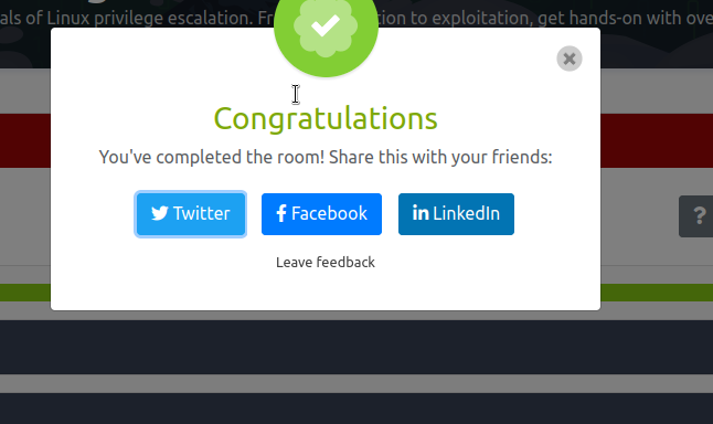 H04X_jo's tweet photo. Linux Privilege Escalation - I have just completed this room! Check it out:  https://t.co/skxNWGPvaa #tryhackme #security #linux #privilegeescalation #penetrationtesting #linprivesc via @tryhackme 
Not easy | i  learned lot of things https://t.co/DlW7m2yDQa
