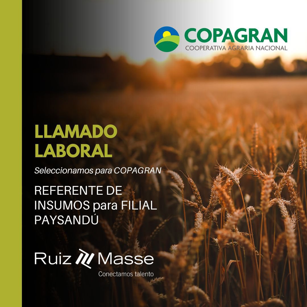 ¡Te estamos buscando! 

Seleccionamos: Referente de Insumos para nuestra Filial Paysandú.

Ingresá al siguiente 🧵 para conocer los detalles.

¿Nos ayudás con la difusión? 
¡Muchas gracias por compartirlo! 

💛💙💚